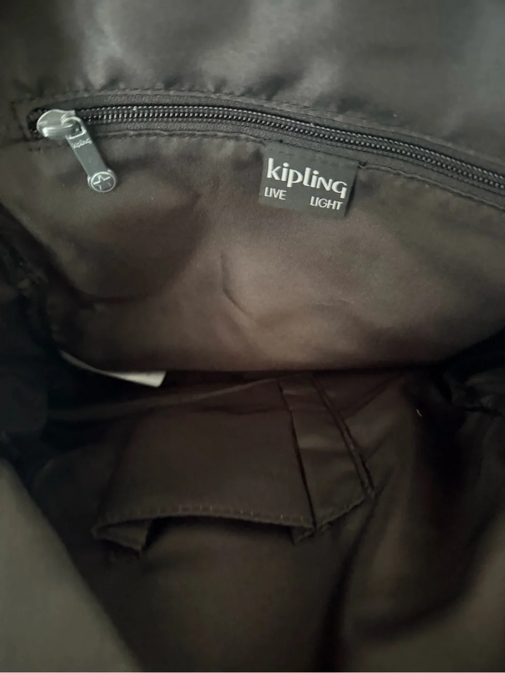 Kipling Olive Nylon Small Backpack with Monkey Charm